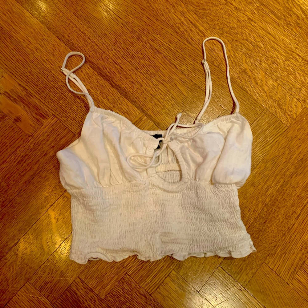 Cropped Cotton Candy LA White tank